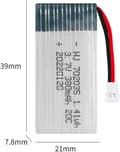 Miniatyrbild 4 av 5: Hubsan 2x 3.7V 380mAh LiPo Batterier + USB för Hubsan X4 Syma X11 – Tillbehör till Fjärrstyrda Leksaker LiPo-batteri