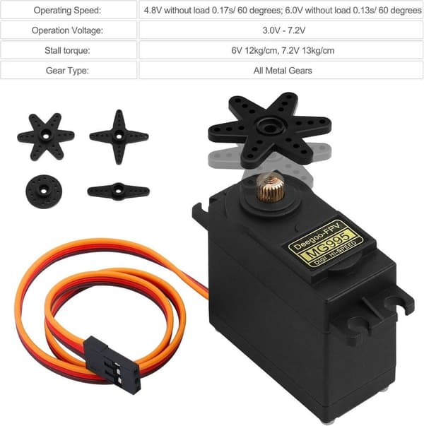 2 stycke MG995 Digital Servo Metall 15kg – Tillbehör till Fjärrstyrda Leksaker Servomotor