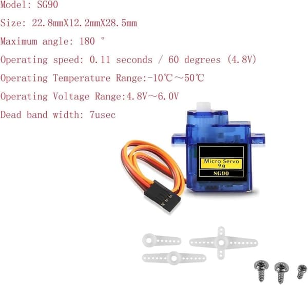 2 delar Micro Servo 9G för RC Flyg Båt Robot – Tillbehör till Fjärrstyrda Leksaker Servomotor