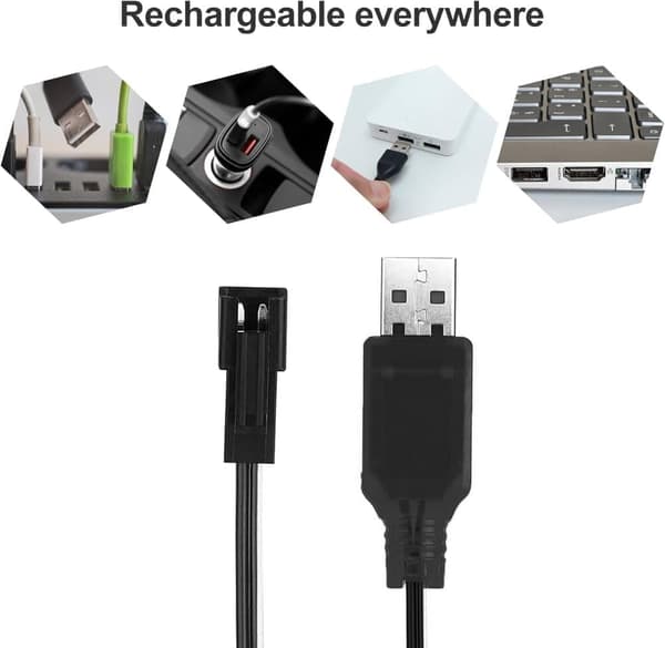 Yunique 2x USB Oplader 3.7V SM-2P til LiPo / NiMH RC – Tilbehør til Fjernstyret Legetøj Batterioplader