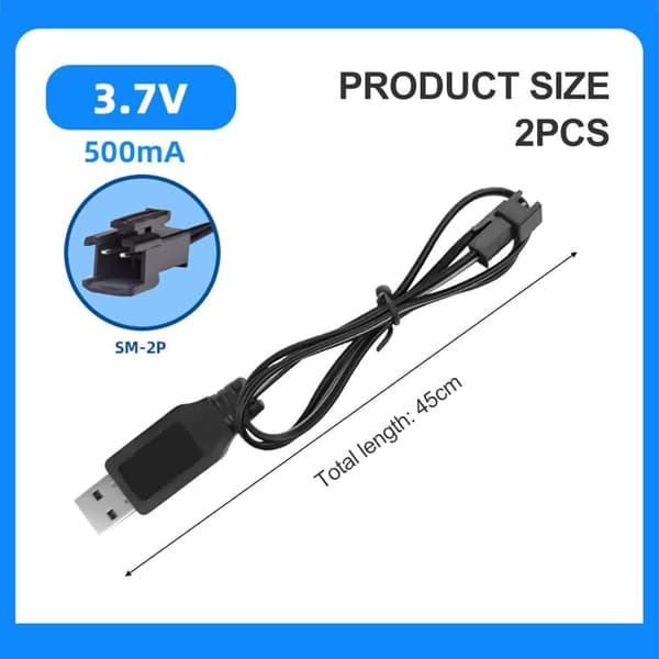 Yunique 2x USB Oplader 3.7V SM-2P til LiPo / NiMH RC – Tilbehør til Fjernstyret Legetøj Batterioplader