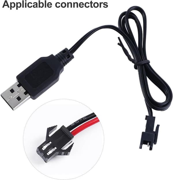 Yunique 2x USB Oplader 3.7V SM-2P til LiPo / NiMH RC – Tilbehør til Fjernstyret Legetøj Batterioplader
