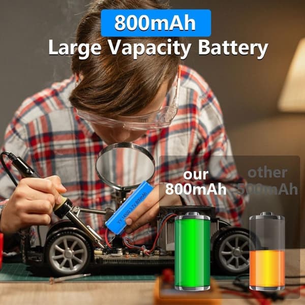 6 stk 3.7V 800mAh LiPo + USB SM-2P til C2 D828 – Fjernbetjening Legetøj Tilbehør LiPo Batteri