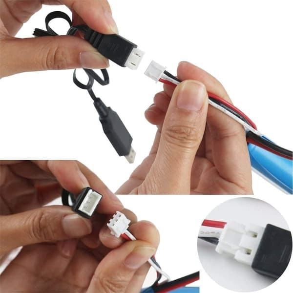 Feiyue 2x 7.4V 1500mAh Li-Ion T-Plug + USB – Fjernbetjening Legetøj Tilbehør Li-Ion Batteri
