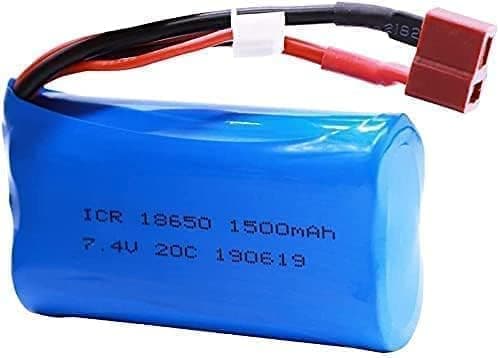 Feiyue 2x 7.4V 1500mAh Li-Ion T-Plug + USB – Fjernbetjening Legetøj Tilbehør Li-Ion Batteri