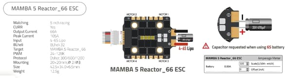 Diatone Mamba 5 BLHeli32 66A 4-6S 4in1 ESC