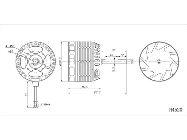 SunnySky 4520 1120KV Motor - Gul