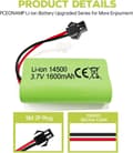 Miniatyrbillede 5 af 7: 2 stk 3.7V 1600mAh Li-ion batterier + USB-kabler SM-2P - Velegnet til RC bil 9962, 8837 fjernstyret legetøj batterier