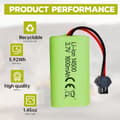 Miniatyrbillede 6 af 7: 2 stk 3.7V 1600mAh Li-ion batterier + USB-kabler SM-2P - Velegnet til RC bil 9962, 8837 fjernstyret legetøj batterier