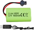 Miniatyrbillede 1 af 7: 1 stk 3.7V 1600mAh Li-ion batterier + USB-kabler SM-2P - Velegnet til RC Car 9962, 8837 Fjernstyret legetøj Tilbehør Batterier
