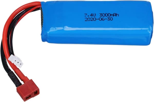 7.4V 3000mAh LiPo Batteri 2S med T-stik - Velegnet til Wltoys 144001 1/14 RC Car - Tilbehør til fjernbetjent legetøj Batterier