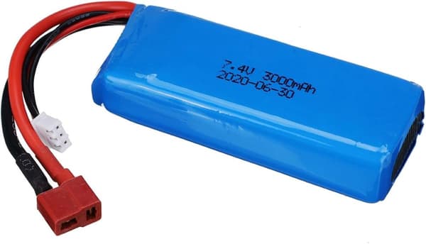 7.4V 3000mAh LiPo Batteri 2S med T-stik - Velegnet til Wltoys 144001 1/14 RC Car - Tilbehør til fjernbetjent legetøj Batterier