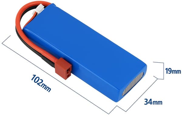 7.4V 3000mAh LiPo Batteri 2S med T-stik - Velegnet til Wltoys 144001 1/14 RC Car - Tilbehør til fjernbetjent legetøj Batterier