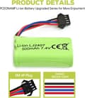 Miniatyrbillede 3 af 7: 1 stk 7.4V 500mAh lithiumbatterier + USB-oplader - Høj hastighed - Velegnet til EC16, DE85 RC båd, bil - tilbehør til fjernstyret legetøj batterier