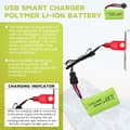 Miniatyrbillede 5 af 7: 1 stk 7.4V 500mAh lithiumbatterier + USB-oplader - Høj hastighed - Velegnet til EC16, DE85 RC båd, bil - tilbehør til fjernstyret legetøj batterier