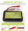 Miniatyrbillede 3 af 6: 2 stk 7.4V 3000mAh 15C Li-ion batterier med JST-2P + 2-i-1 oplader - Velegnet til UDIRC UD1601, UD1602 - Tilbehør til fjernbetjent legetøj batterier