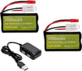 Miniatyrbillede 1 af 6: 2 stk 7.4V 3000mAh 15C Li-ion batterier med JST-2P + 2-i-1 oplader - Velegnet til UDIRC UD1601, UD1602 - Tilbehør til fjernbetjent legetøj batterier