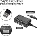 Miniatyrbillede 7 af 8: 2 stk 7.4V 3000mAh 15C Li-ion batterier med T-stik + 2-i-1 USB-oplader - Passer til WLtoys 12423 - Tilbehør til fjernstyret legetøj batterier