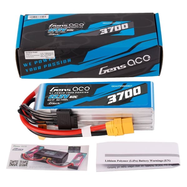 6s 3700mAh - 60C - Gens Ace G-Tech XT90