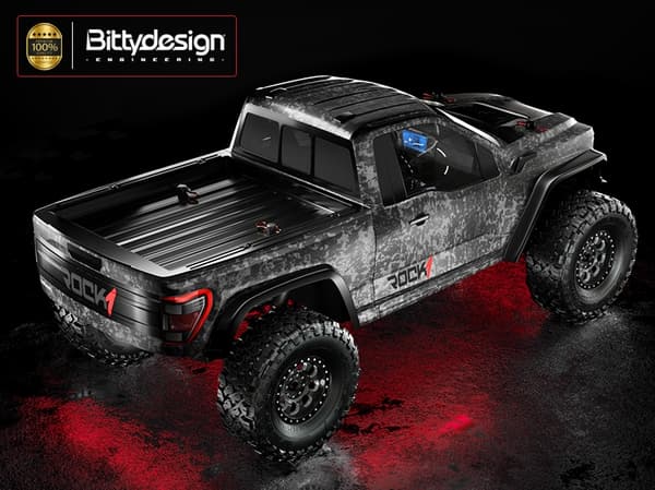 Rock1 313 mm 1/10 Crawler. genomskinlig kaross