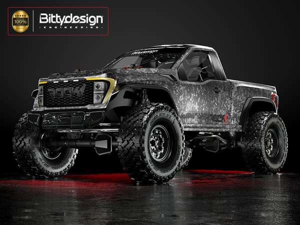 Rock1 313 mm 1/10 Crawler. genomskinlig kaross