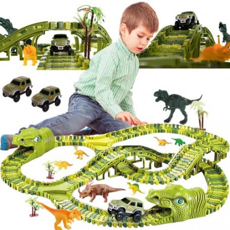 Bil med spår - dinosaurier park tema