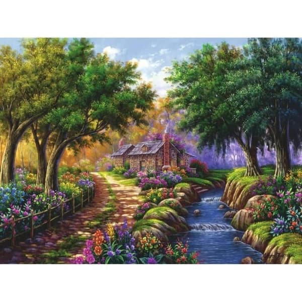Aikuisten palapeli 1500 kpl Mökki joen rannalla - Maisema - 17109 - Ravensburger