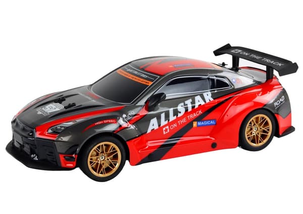 Suuri kauko-ohjattu urheiluauto 1:10 punainen