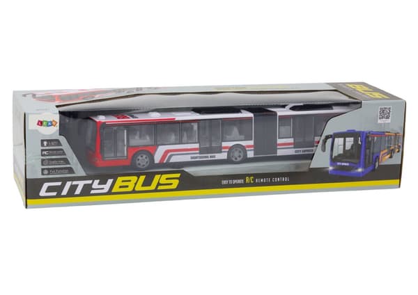 Fjernstyret RC City Bus Rød og Hvid