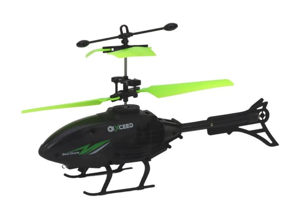 Palmkontrollerad helikopter, svart och grönt band