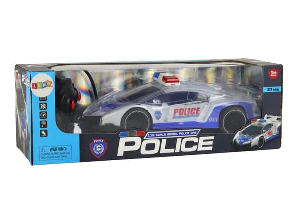 Poliisi urheiluauton kauko-ohjattu RC mittakaava 1:16 valot