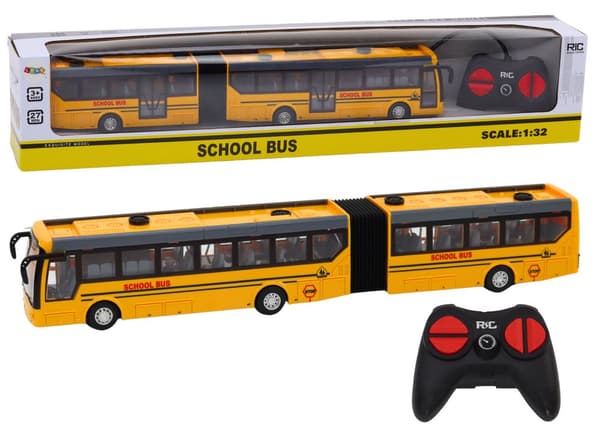 Fjärrkontroll Ledad RC Skolbuss 1:32 Gul