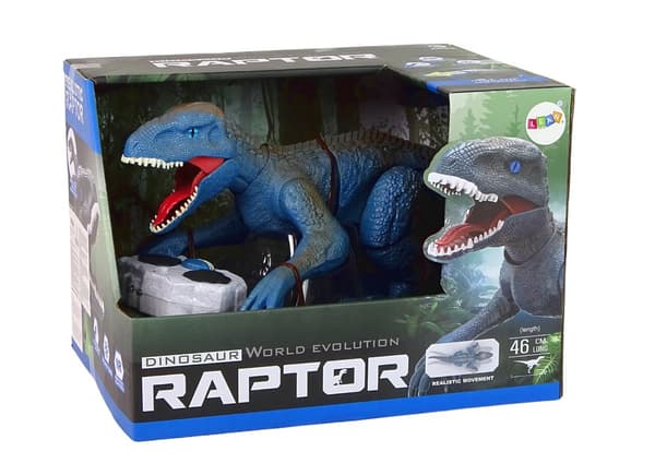 Fjernstyret Dinosaur Velociraptor Lyd Brølende Lyde Blå