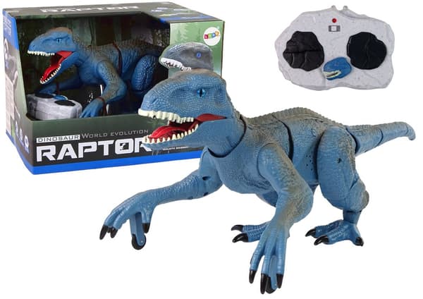 Fjernstyret Dinosaur Velociraptor Lyd Brølende Lyde Blå
