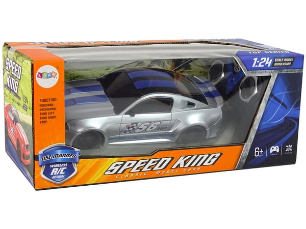 Sportshurtig fjernstyret bil R/C Silver 1:24 Speed King