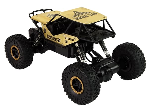 RC Car High Wheels 1:18 Plast Sort Guld