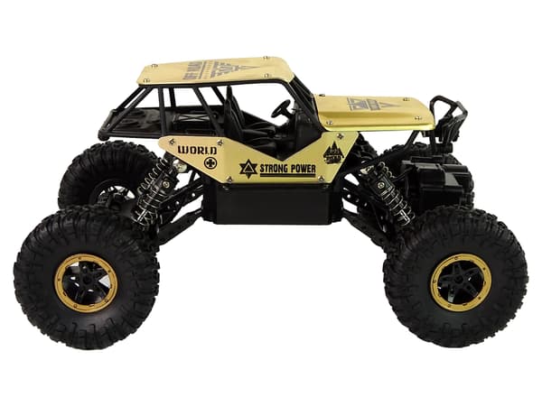 RC Car High Wheels 1:18 Plast Sort Guld