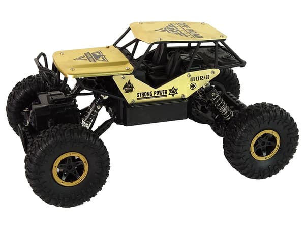 RC Car High Wheels 1:18 Plast Sort Guld