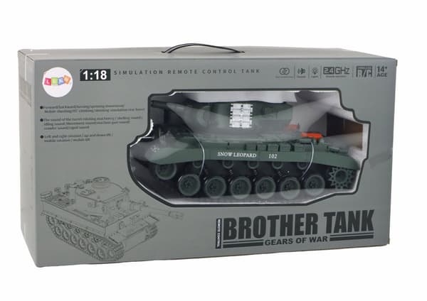 Leopard RC Tank Fjernstyret Cannon 1:18 Grå