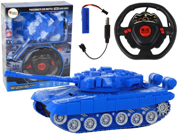 R/C Tank Fjärrstyrda Lampor Ljud Blå 1:18 27MHz