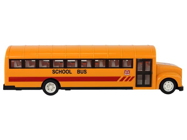 Gul fjernstyret R/C skolebus med åbne døre