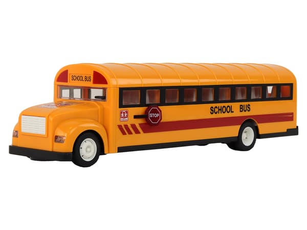 Gul fjernstyret R/C skolebus med åbne døre