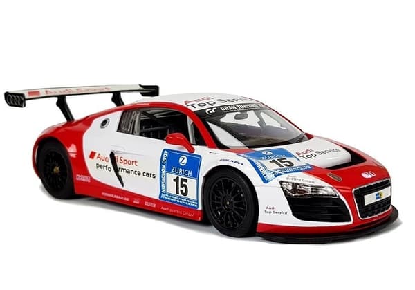 Auto R/C Audi R8 LMS Rastar 1:14 valkoinen ja punainen