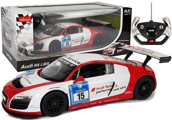 Bil R/C Audi R8 LMS Rastar 1:14 Vit och Röd