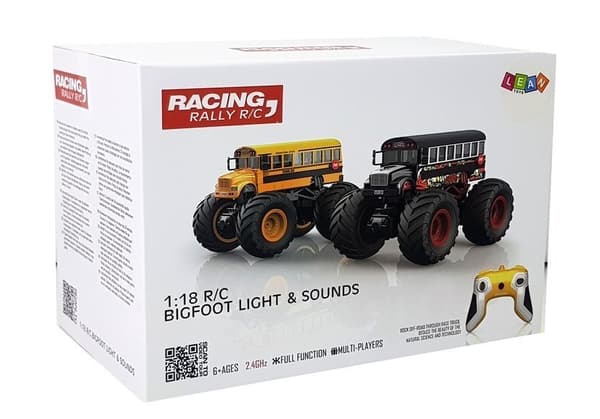 Bus Big Wheels Fjernbetjening 2.4G Lyd Sort