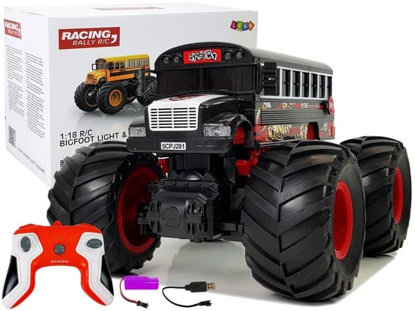 Bus Big Wheels Fjärrkontroll 2.4G Ljud Svart