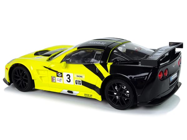 Sportracerbil R/C 1:18 Corvette C6.R Gul 2,4 G-ljus