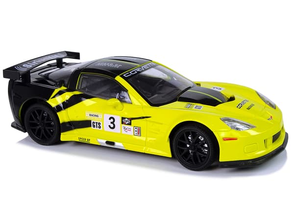 Sportracerbil R/C 1:18 Corvette C6.R Gul 2,4 G-ljus