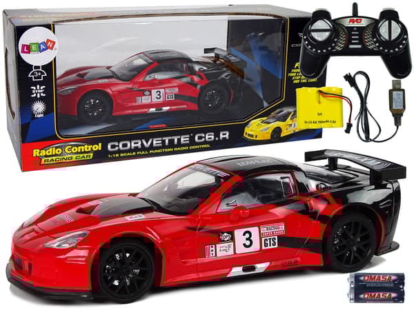 Sportsracerbil R/C 1:18 Corvette C6.R Røde 2,4 G lygter