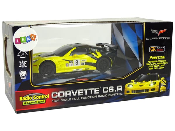 Sportbil R/C 1:24 Corvette Gul C6.R 2.4 G-ljus
